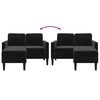 vidaXL tveggja sæta sófi með legubekk L-laga svartur 125 cm flauel