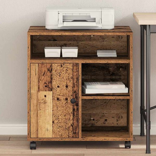 vidaXL Prentara standur Gamalt vi&eth;ur 60 x 50 x 67 cm Samsettur vi&eth;ur