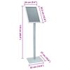 vidaXL Pedestal p&oacute;ststandur Silfur 32 x 27 x 119 cm PVC og steypt j&aacute;rn