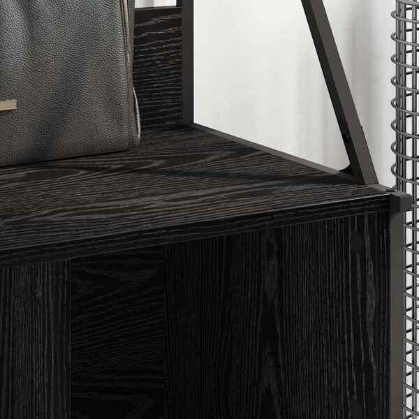 vidaXL Fatahilla Svartur Eik 100 x 41 x 184 cm Samsettur vi&eth;ur