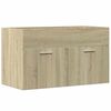 vidaXL Vaskask&aacute;pur Sonoma Eik 80x38,5x46 cm Samsettur Vi&eth;ur
