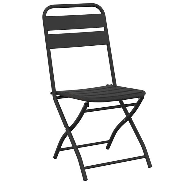 vidaXL Garðstóll 2 pcs Antrasít 55 x 56.5 x 91cm Stál