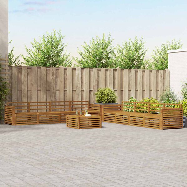 vidaXL &Uacute;ti s&oacute;fasett 9 pcs N&aacute;tt&uacute;rulegur