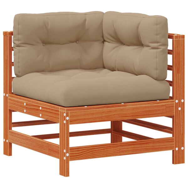 vidaXL Gar&eth;setustofa 5 pcs VaxBr&uacute;nn Mass&iacute;ft furuvi&eth;