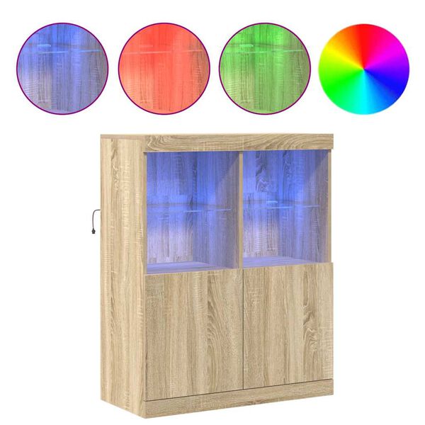 vidaXL skenkur Sonoma eik 81x37x100 cm Hanna&eth;ur vi&eth;ur