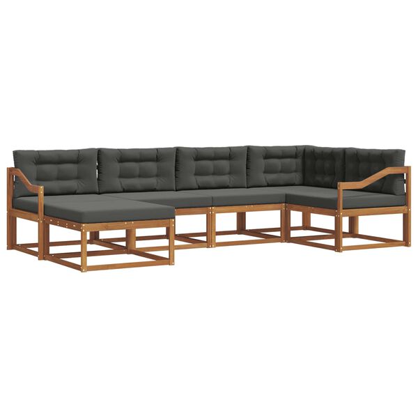 vidaXL &Uacute;ti s&oacute;fasett me&eth; p&uacute;&eth;i 6 pcs N&aacute;tt&uacute;rulegt og Antrac&iacute;t