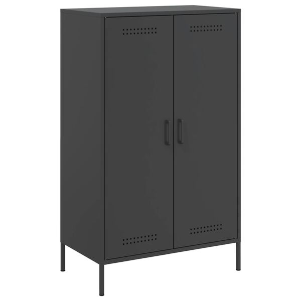 vidaXL Hár Skenkur Svartur 68x39x113 cm Stál