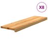 vidaXL Stiga&thorn;rep 8 stk Lj&oacute;sbr&uacute;nt 90x25x2 cm Solid Wood Eik