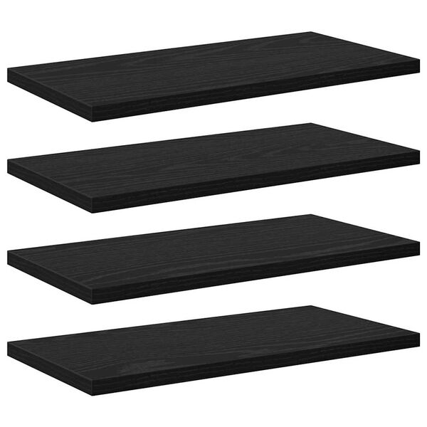 vidaXL B&oacute;kask&aacute;pabretti 4 pcs Svart 40 x 20 x 1,5 cm Samsettur vi&eth;ur
