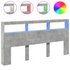 vidaXL H&ouml;fu&eth;gaflssk&aacute;pur me&eth; LED Steypugr&aacute;r 200x17x102 cm