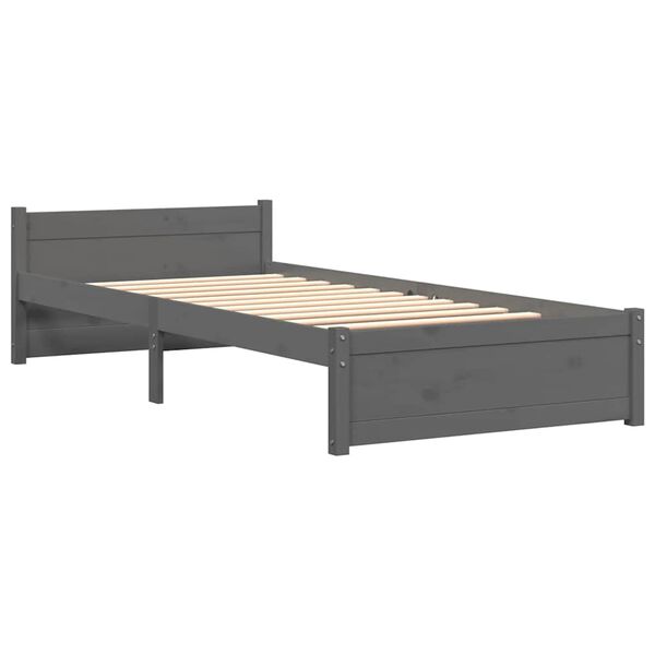 vidaXL R&uacute;mgrind Gr&aacute;r Gegnheill Vi&eth;ur 75x190 cm L&iacute;til Einbrei&eth;