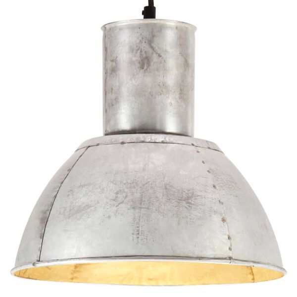 vidaXL Hengilampi 25 W Silfurlita&eth;ur Hringlaga 28,5 cm E27