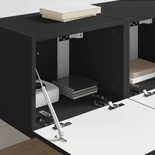 vidaXL Sj&oacute;nvarpsveggsk&aacute;pur Vegghengt 2 pcs Svartur 60 x 31 x 29.5 cm