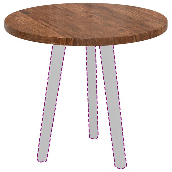 vidaXL Bor&eth;plata L&eacute;tt br&uacute;nt &Oslash; 60 x 2,5 cm Umfer&eth; &aacute;kaft eik