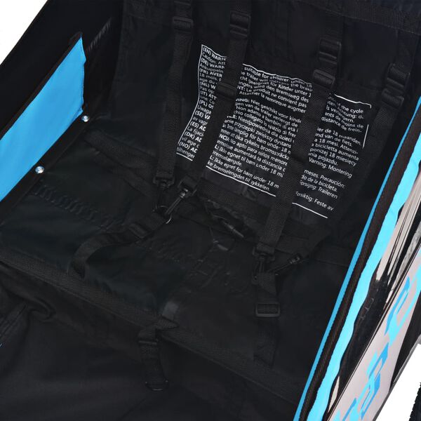 vidaXL Reiðhjólavagn Grár og Blár 30 kg