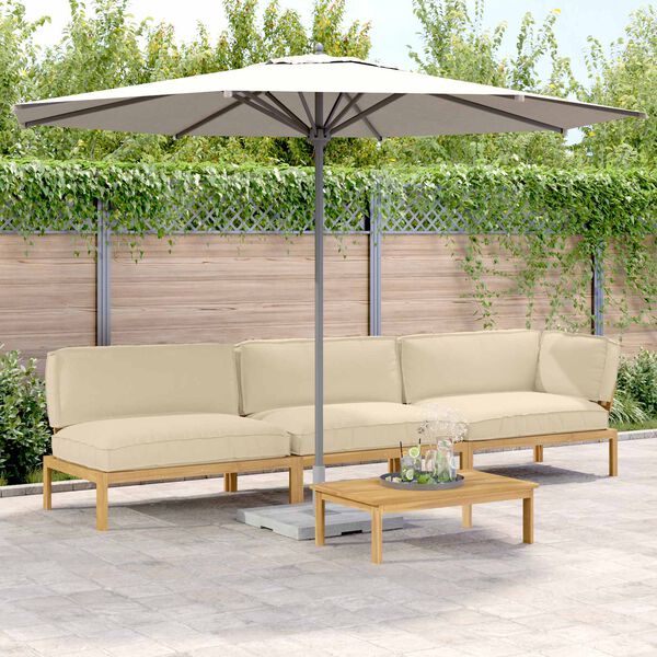 vidaXL S&oacute;fasett me&eth; p&uacute;&eth;i Einlita 4 pcs Drapplita&eth;ur Hrein akas&iacute;utr&eacute;