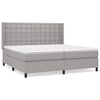 vidaXL H&oacute;lfa&eth; Springr&uacute;m me&eth; D&yacute;nu Lj&oacute;sgr&aacute;tt 200x200 cm Efni