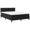 vidaXL LED Box Spring R&uacute;m me&eth; d&yacute;nu me&eth; led Svartur 140 x 190 cm Flauel