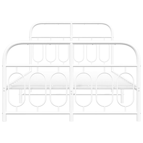 vidaXL R&uacute;mgrind &uacute;r M&aacute;lmi me&eth; H&ouml;fu&eth;gafli & F&oacute;tagafli Hv&iacute;t 120x190 cm