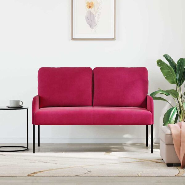 vidaXL S&oacute;far me&eth; p&uacute;&eth;i 110cm V&iacute;nrau&eth;ur Krossvi&eth;ur