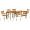 vidaXL Gar&eth;ur bor&eth;sett 7 pcs Drapplita&eth;ur Hrein akas&iacute;utr&eacute;