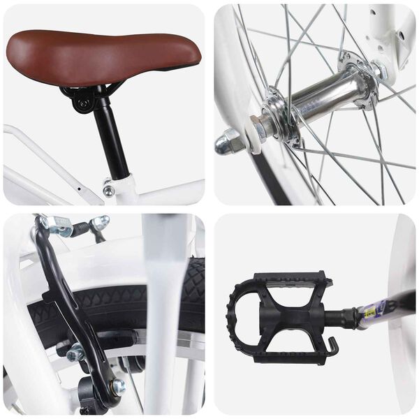 vidaXL Barnahj&oacute;l 18 Tommur fyrir 5-7 &aacute;ra Hv&iacute;tt