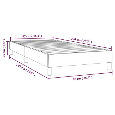 vidaXL Rúmgrind Svartur 90x200 cm Flauel