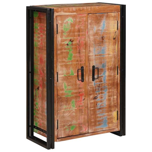 vidaXL Hátæki með dyrum Brúnn Solid Endurheimt Hugl og Metall