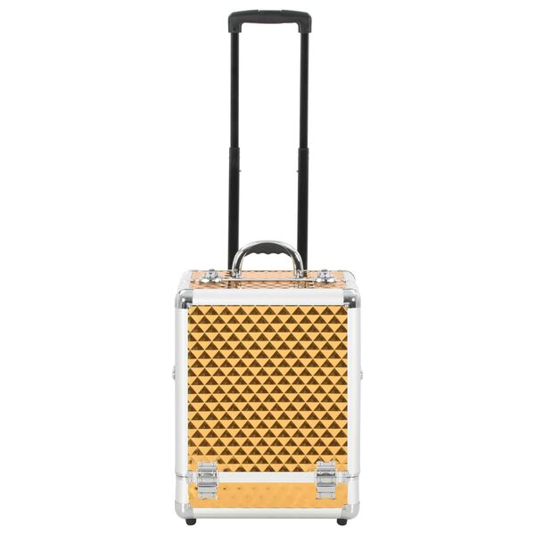 91827 vidaXL Make-up Trolley 35x29x45 cm Gold Aluminium