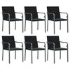 vidaXL Gar&eth;st&oacute;lar me&eth; Sessum 6 stk. Svartur 56x59x84 cm P&oacute;l&yacute;rattan