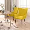 vidaXL Borðstofustólar 2 stk. Gulir Flauel