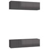vidaXL Sj&oacute;nvarpssk&aacute;par 4 stk. H&aacute;glans Gr&aacute;r 60x30x30 cm Samsettur Vi&eth;ur