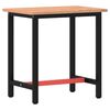 vidaXL Vinnubekkur 80x55x81,5 cm Gegnheilt Beyki og M&aacute;lmur