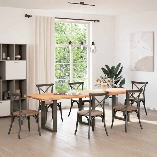 vidaXL bor&eth;stofubor&eth;sf&aelig;tur U-laga 3 stk. &uacute;r n&aacute;tt&uacute;rulegu st&aacute;li 70x(72-73) cm st&aacute;li