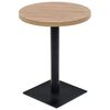 vidaXL B&iacute;str&oacute;bor&eth; MDF og St&aacute;l Hringlaga 60x75 cm Eikarlita&eth;