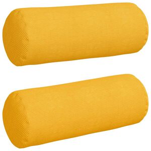 vidaXL Bolster P&uacute;&eth;ar 2 pcs L&eacute;tt gult &Oslash; 25 x 70 cm Korduroy efni