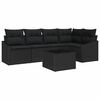 vidaXL Gar&eth;s&oacute;fa sett me&eth; p&uacute;&eth;i me&eth; geymslu 6 pcs Svartur p&oacute;l&yacute;rattan