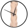 vidaXL Veggklukka Br&uacute;n &Oslash;35 cm J&aacute;rn og Gegnheil Eik