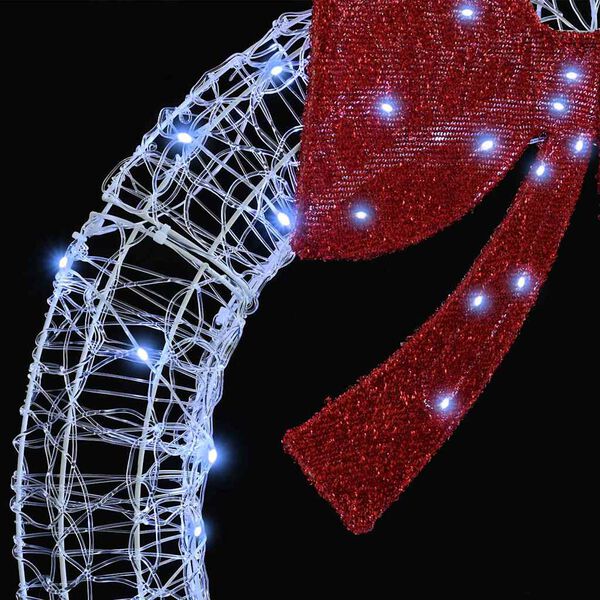 vidaXL Krans með 60 LED Kaldur hvítur 75 cm Akrýl