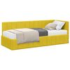 vidaXL Hornar&uacute;m rammi me&eth; d&yacute;nu me&eth; h&ouml;fu&eth;gafl 2 pcs Gulur Flauel
