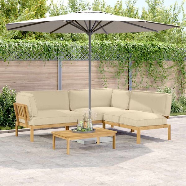 vidaXL S&oacute;fasett me&eth; p&uacute;&eth;i Einlita 4 pcs Drapplita&eth;ur Hrein akas&iacute;utr&eacute;