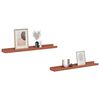 vidaXL Vegghylla me&eth; hillu 2 pcs Rau&eth;ur 60 x 9 x 3 cm Samsettur vi&eth;ur