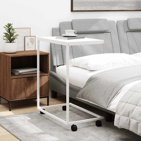 vidaXL Hli&eth;arbor&eth; me&eth; Hj&oacute;lum Hv&iacute;tt 55x35x70 cm Samsettur Vi&eth;ur