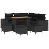 vidaXL Gar&eth;s&oacute;fa sett me&eth; p&uacute;&eth;i me&eth; geymslu 9 pcs Svartur p&oacute;l&yacute;rattan
