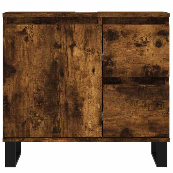 vidaXL Baðherbergisskápur Reyktóna Eik 65x33x60 cm Samsettur Viður