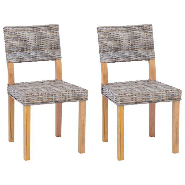 vidaXL 2 pcs Kubu grátt 45 x 55 x 84 cm Kubu rattan