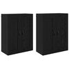 vidaXL Vegghengdur sk&aacute;pur 2 pcs Svartur Eik 69,5 x 34 x 90 cm