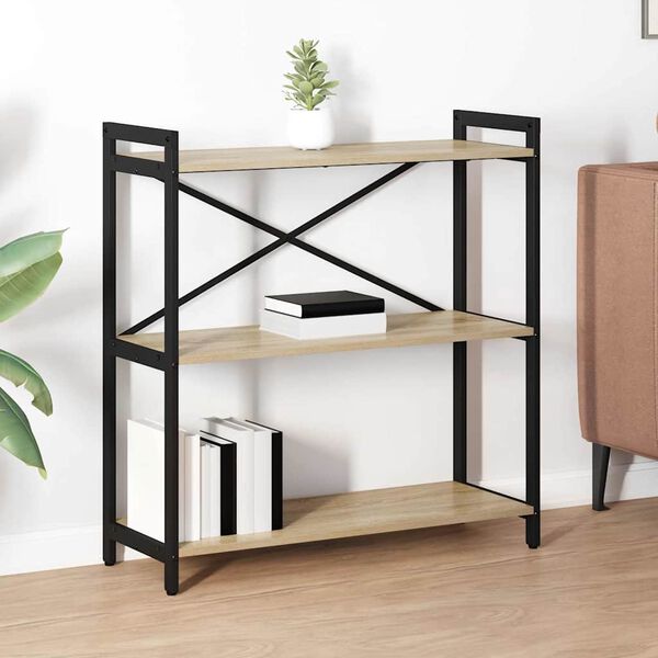 vidaXL Hilla Sonoma Eik 80 x 30 x 85 cm Samsettur vi&eth;ur