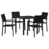 vidaXL Gar&eth;ur bor&eth;sett 5 pcs Svartur Dufth&uacute;&eth;a&eth; st&aacute;l