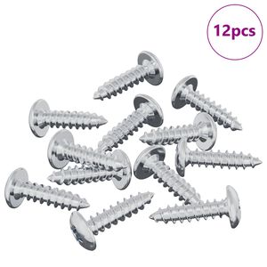 vidaXL Skr&uacute;fa 12 pcs Silfur M4 x 16 mm St&aacute;l